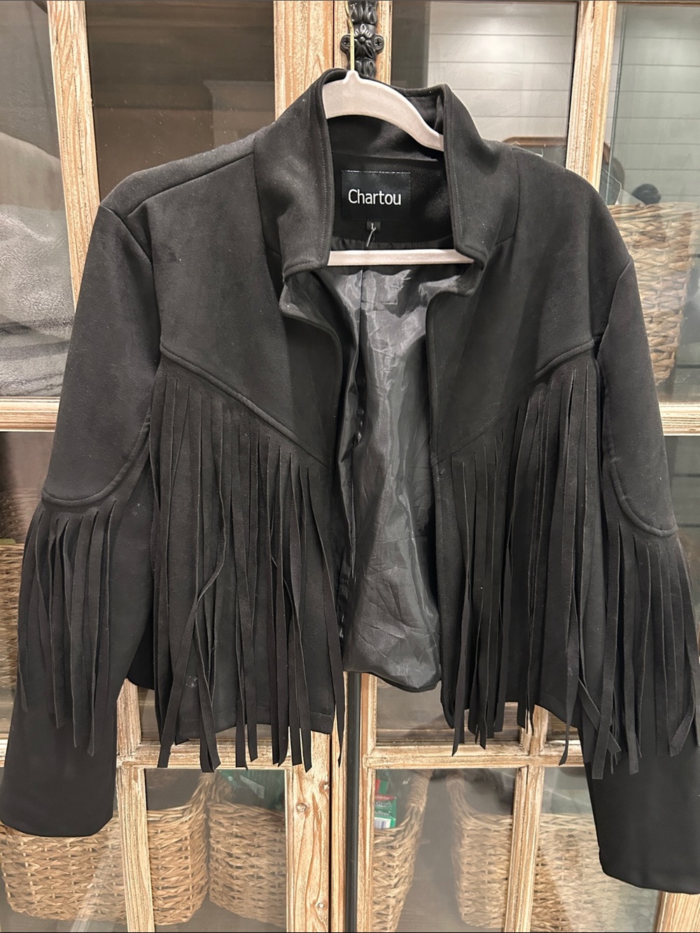 Chartou fringe coat black large - Picture 2 of 3